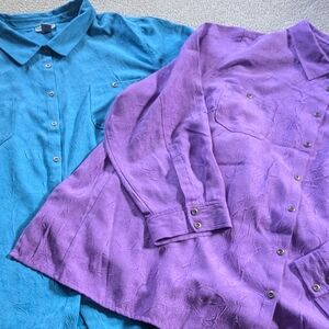 💙Blue and💜 Purple Button-Up Shirts